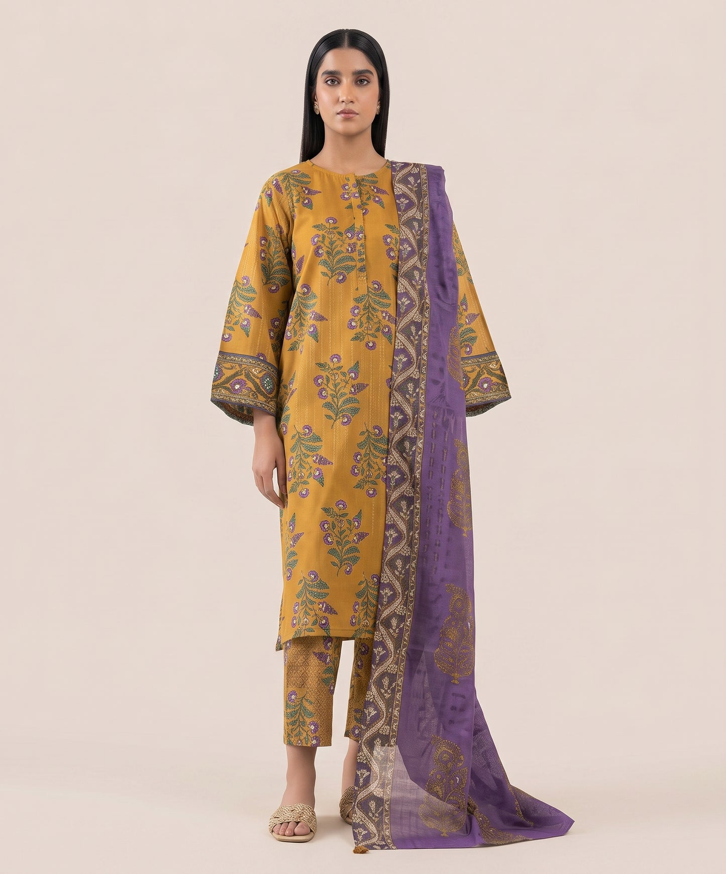 Sapphire Digital Printed Fancy Lawn 3PC