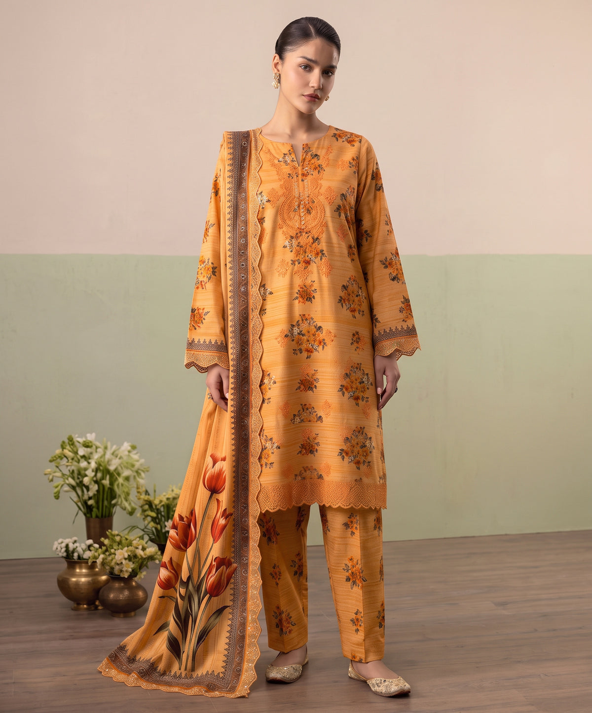 So Kamal Printed & Emb Khaddar 3PC