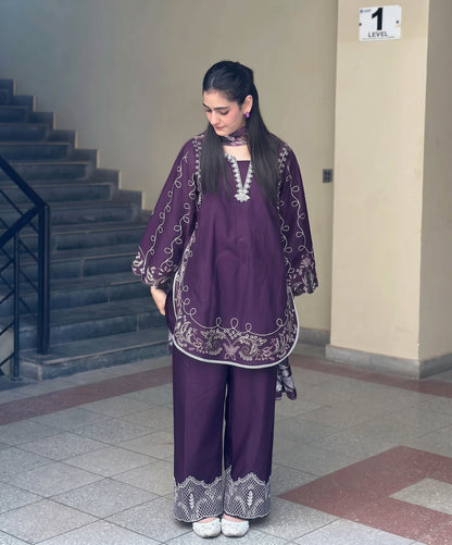 Sawera Embroidered Dhanak 3PC