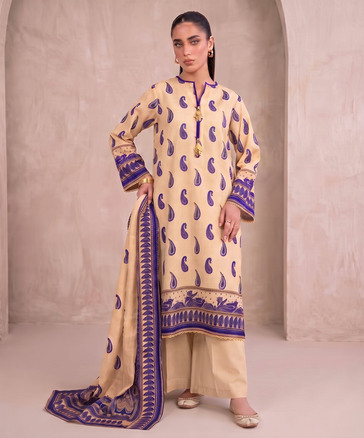 Zellbury Digital Printed Fancy Linen 3PC