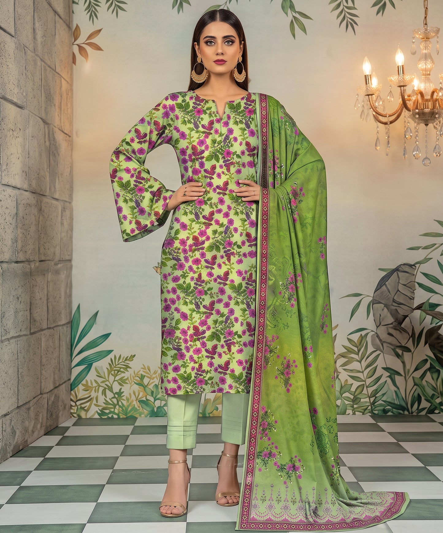 Baroque Digital Printed Lawn 3PC