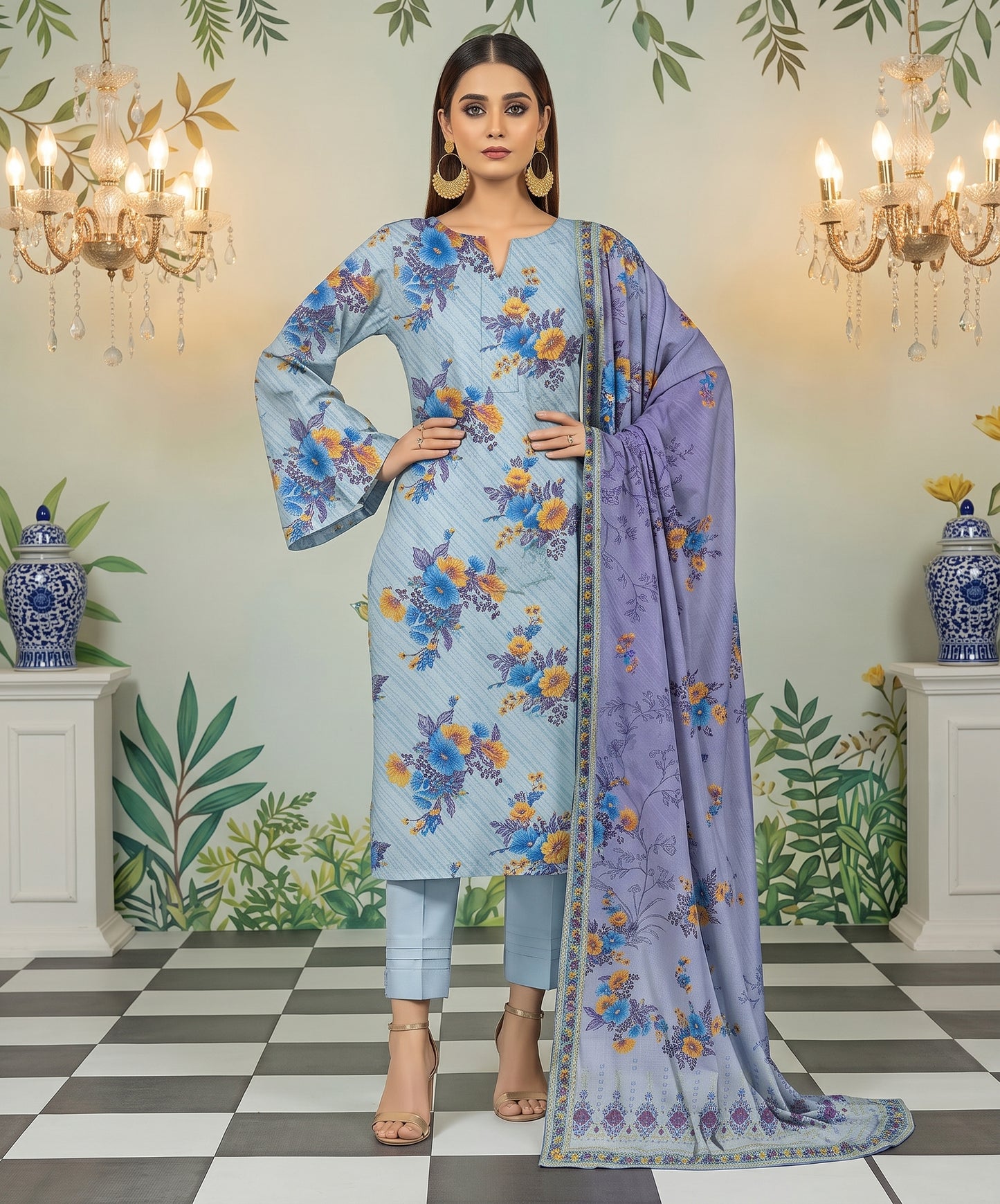 Baroque Digital Printed Lawn 3PC
