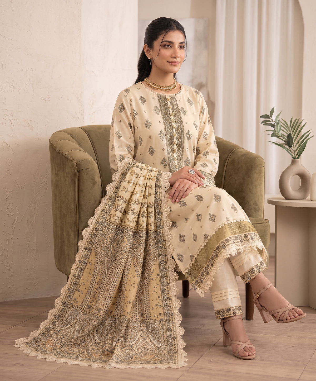 Mausummery Digital Printed Linen 3PC