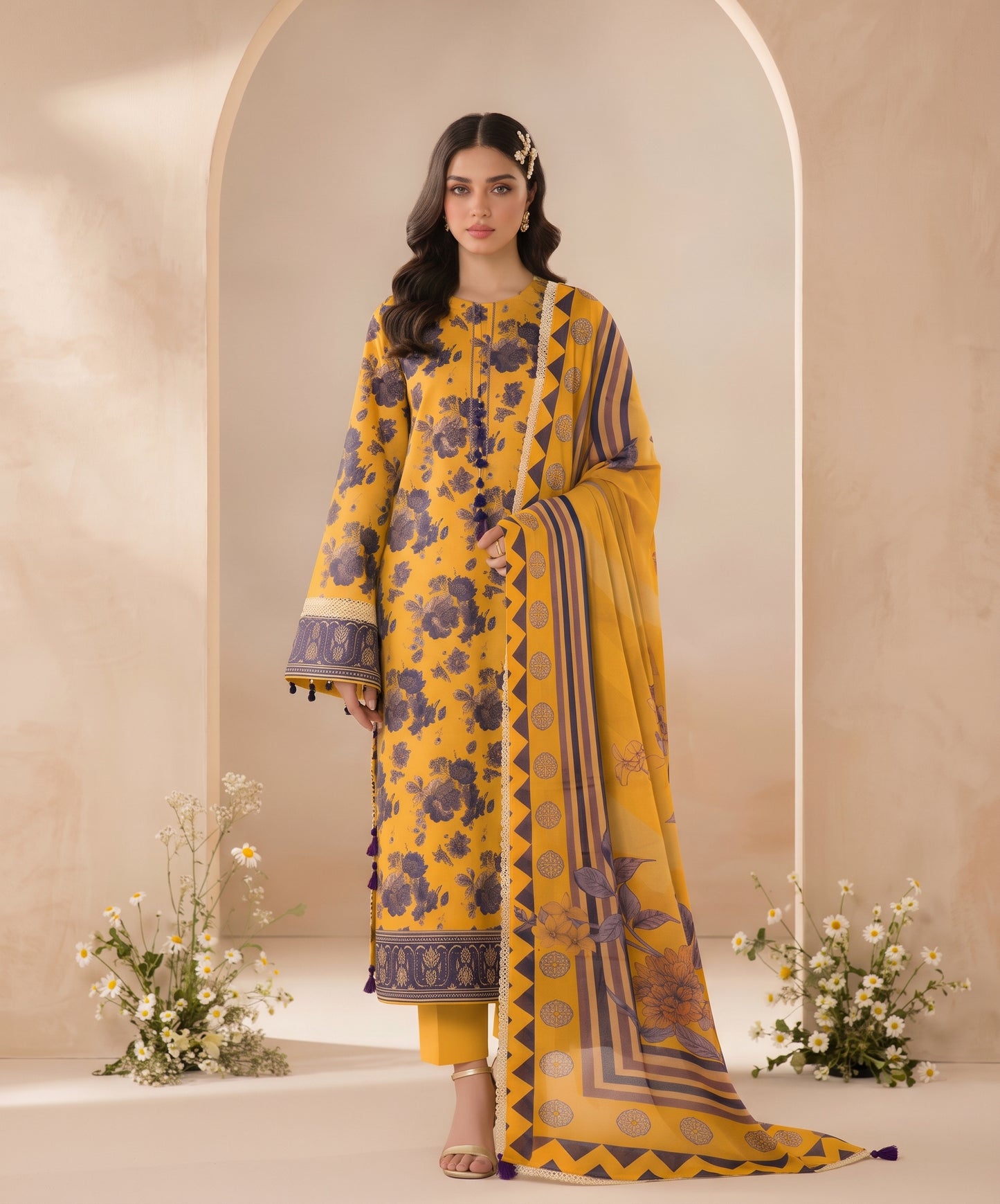 Madham By Lala Digital Printed Airjet Lawn 3PC