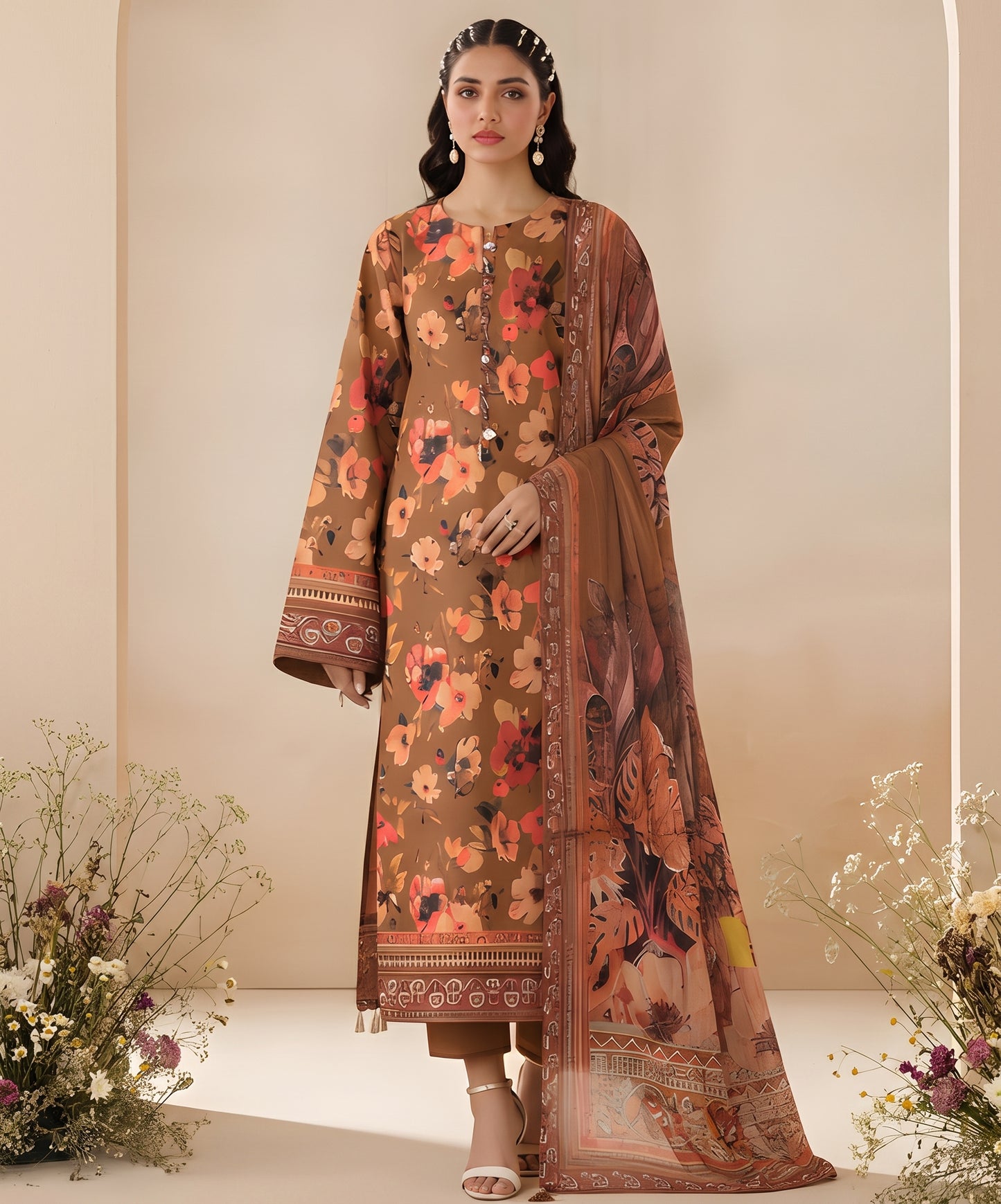 Madham By Lala Digital Printed Airjet Lawn 3PC