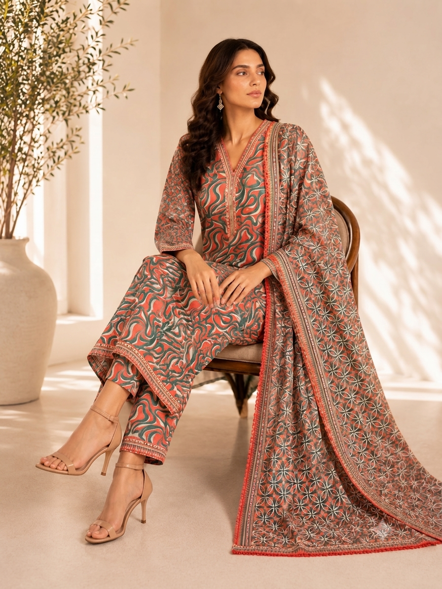 Bin Saeed Digital Printed Lawn 3PC