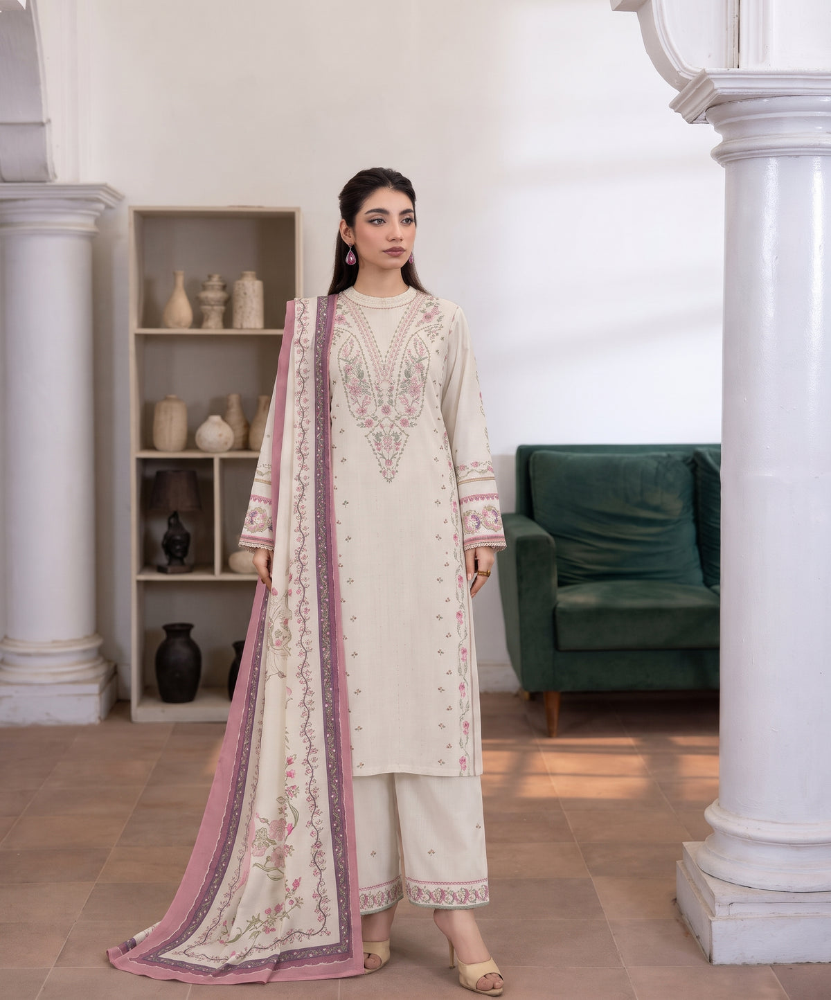 Aenna By Shanaya Digital Printed Corduroy Khaddar 3PC