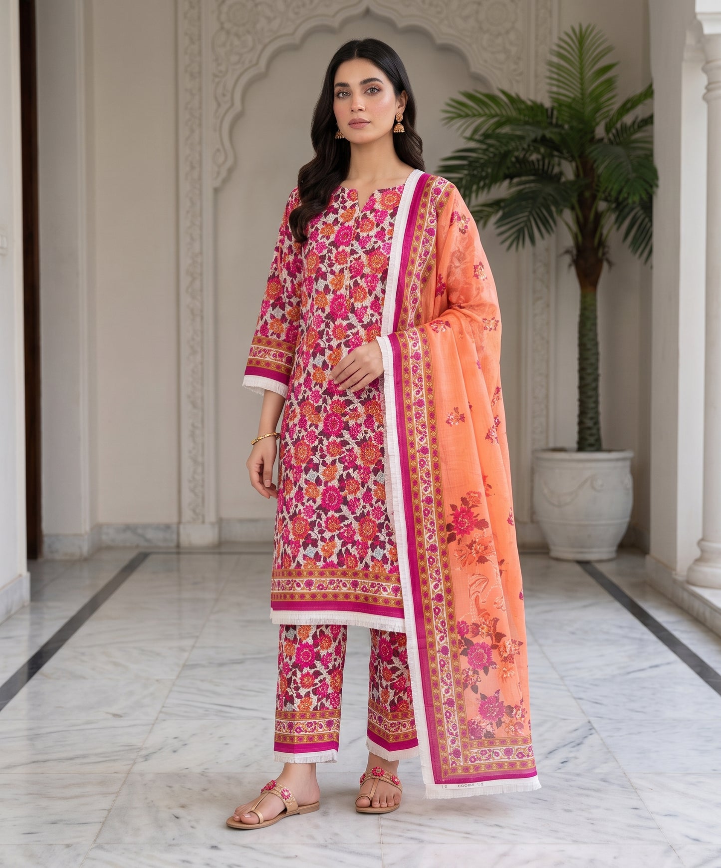 Coco Prints Summer Digital Fancy Printed Lawn 3PC