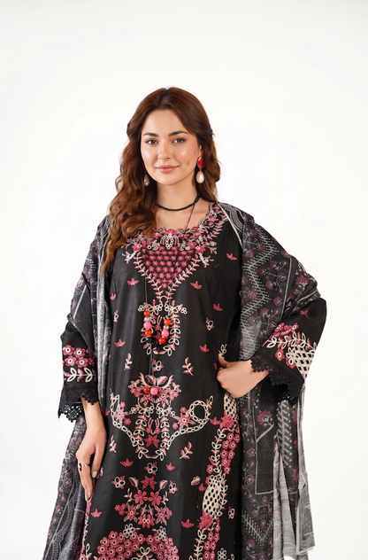 Cross Stitch Fancy Jacquard Cotton Emb 3PC