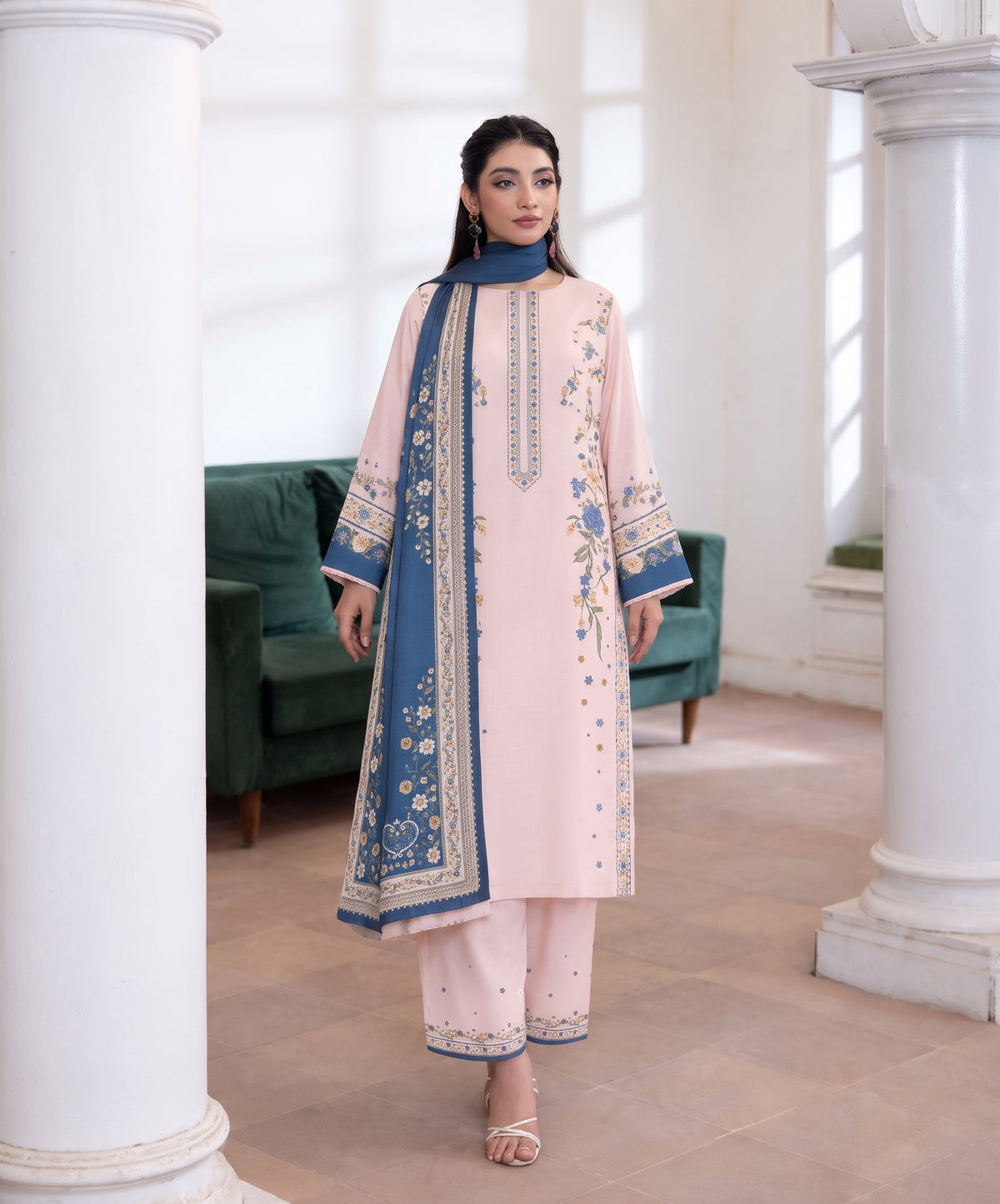 Aenna By Shanaya Digital Printed Corduroy Khaddar 3PC