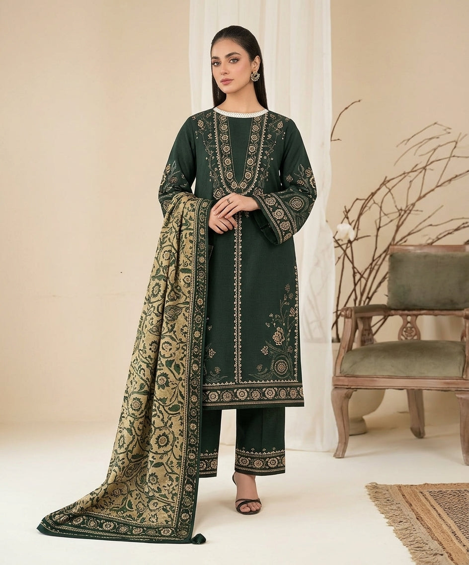 Nisha By Shanaya Digital Printed Stone Linen 3PC