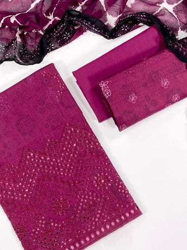 Mausummery Embroidered & Printed Lawn 3PC