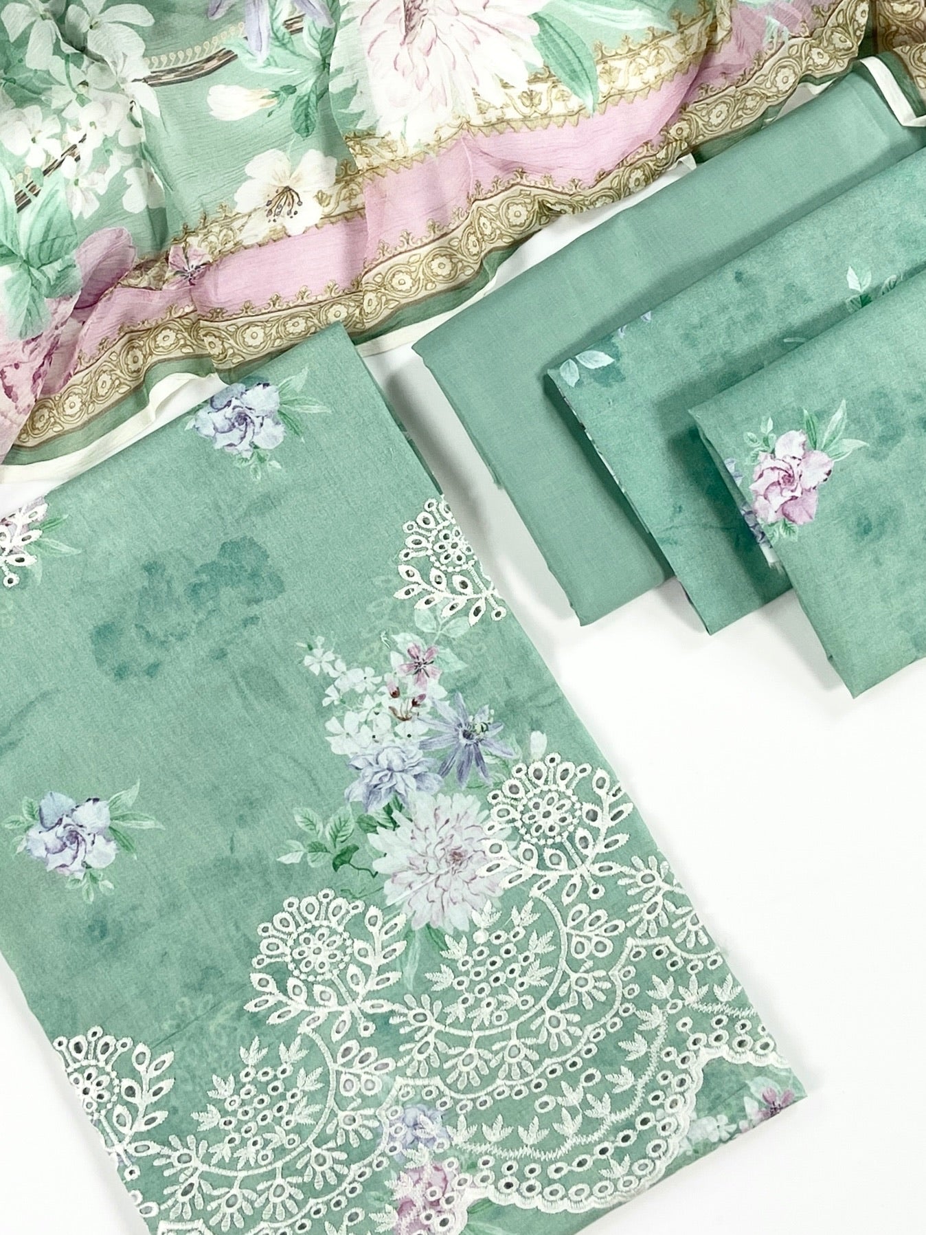 Mausummery Embroidered & Printed Lawn 3PC
