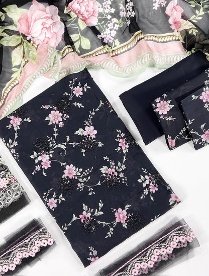 Mausummery Embroidered & Printed Lawn 3PC