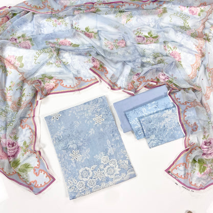 Mausummery Embroidered & Printed Lawn 3PC