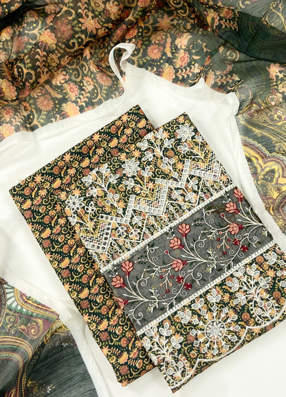 Anaya Noor Emb Bana Dora Lawn With Daman Patches 3PC