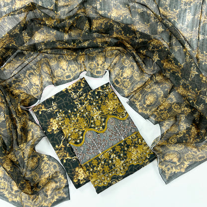 Anaya Noor Emb Bana Dora Lawn With Daman Patches 3PC