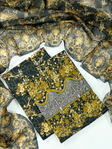 Anaya Noor Emb Bana Dora Lawn With Daman Patches 3PC