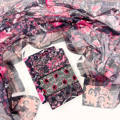 Anaya Noor Emb Bana Dora Lawn With Daman Patches 3PC