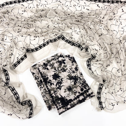 Ethnc Printed & Embroidered Lawn 3PC