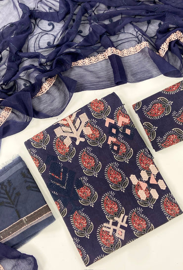 Ethnc Printed & Embroidered Lawn 3PC