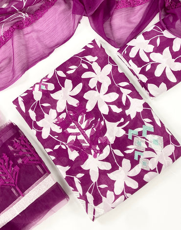 Ethnc Printed & Embroidered Lawn 3PC