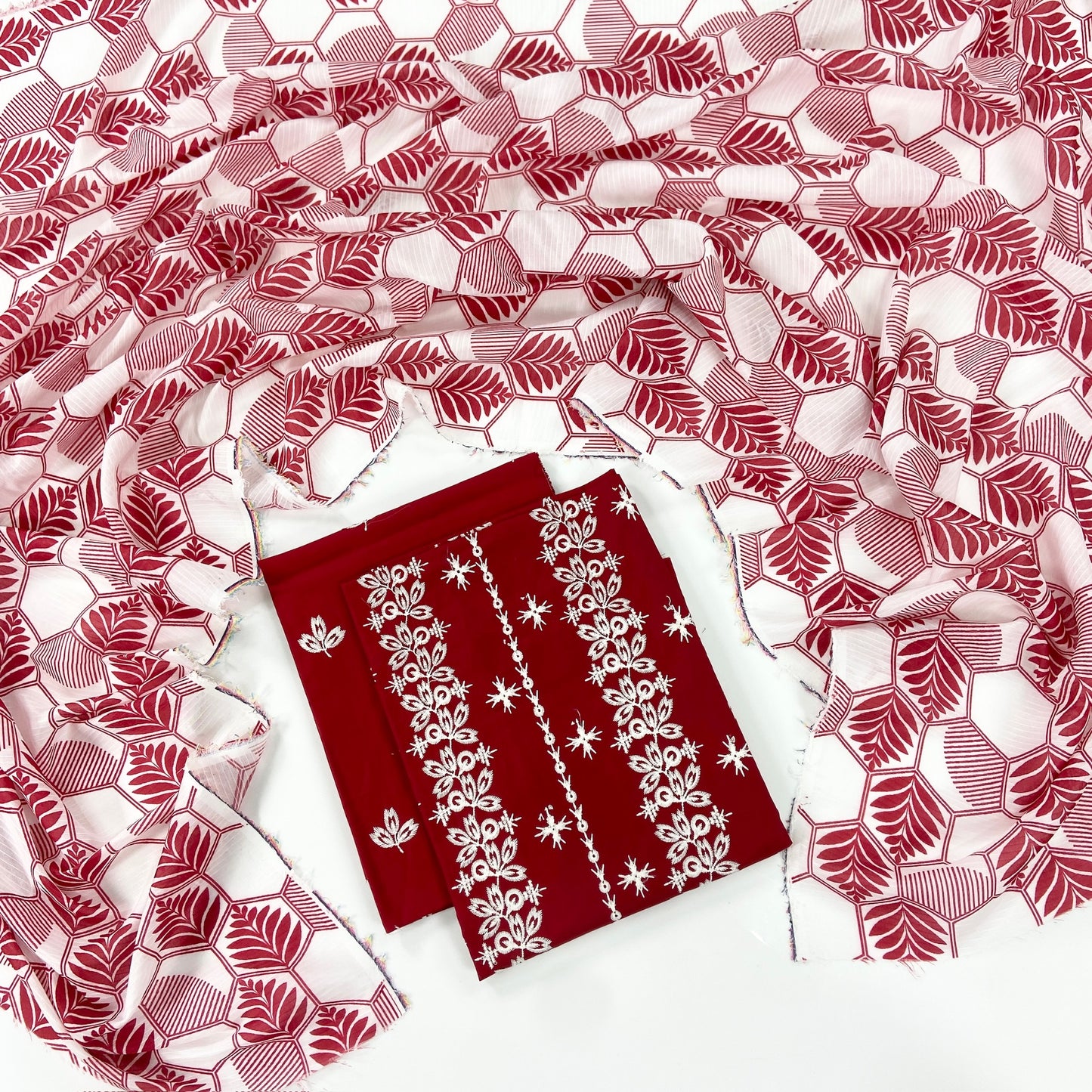 Charizma Plain Embroidered Lawn 2PC