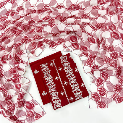 Charizma Plain Embroidered Lawn 2PC