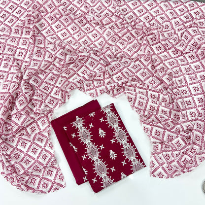 Charizma Plain Embroidered Lawn 2PC