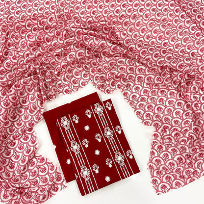 Charizma Plain Embroidered Lawn 2PC