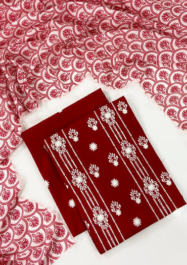 Charizma Plain Embroidered Lawn 2PC