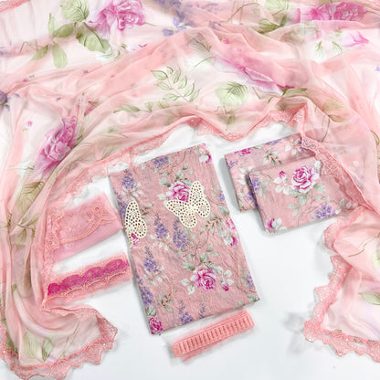 Maria B Embroiderd & Digital Printed Lawn 3PC