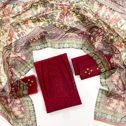 Fresa Faizi Faisal Plain Embroidered Lawn 3PC