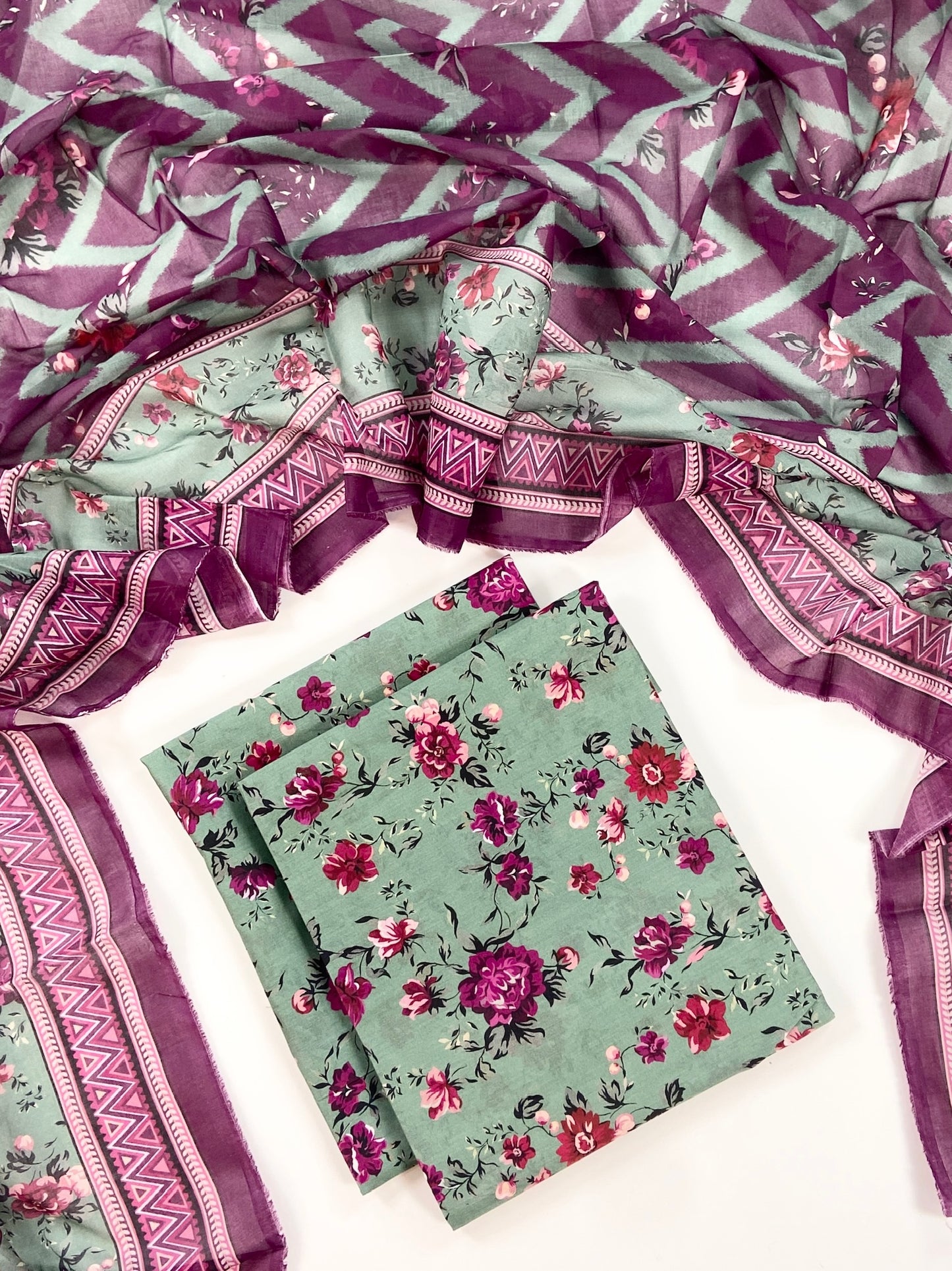 Anaya Noor Digital Printed Lawn With Voil Dupatta 3PC