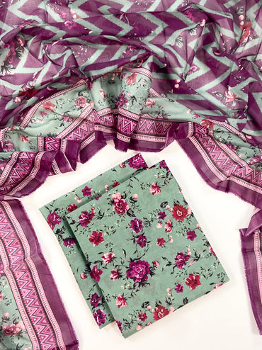 Anaya Noor Digital Printed Lawn With Voil Dupatta 3PC