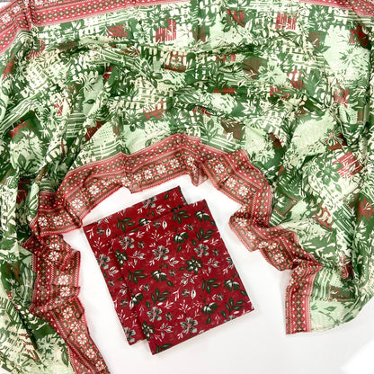 Anaya Noor Digital Printed Lawn With Voil Dupatta 3PC
