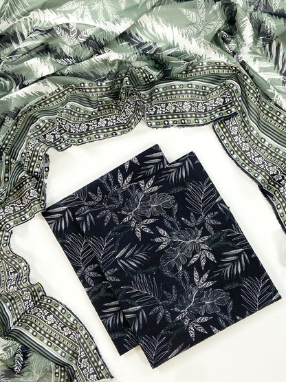Anaya Noor Digital Printed Lawn With Voil Dupatta 3PC