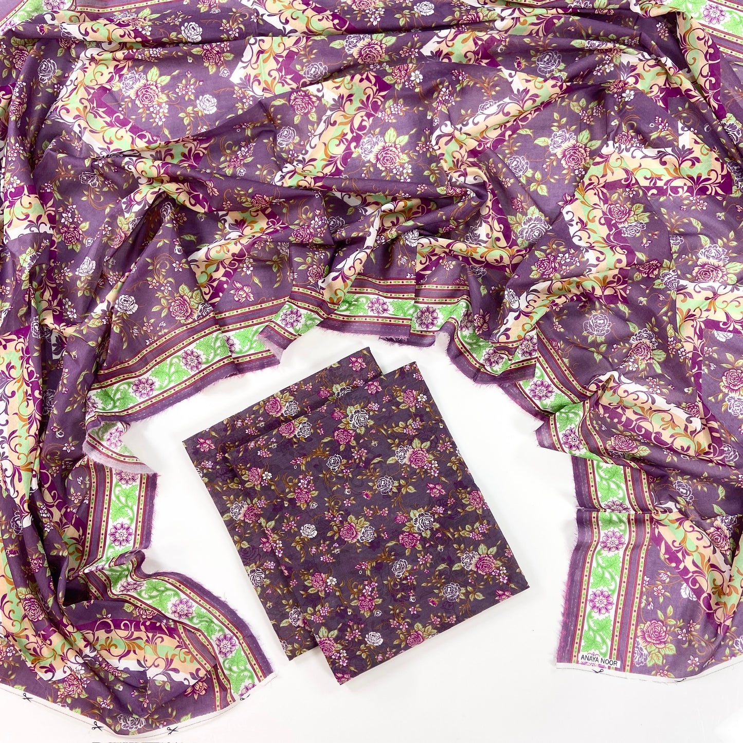 Anaya Noor Digital Printed Lawn With Voil Dupatta 3PC
