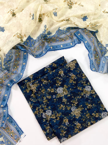 Anaya Noor Digital Printed Lawn With Voil Dupatta 3PC