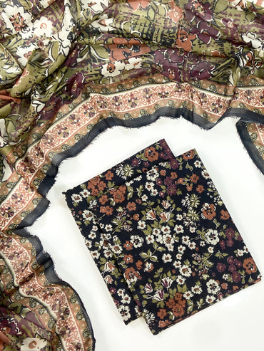 Anaya Noor Digital Printed Lawn With Voil Dupatta 3PC