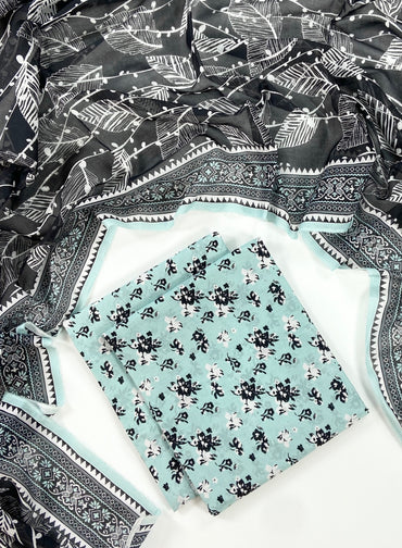 Anaya Noor Digital Printed Lawn With Voil Dupatta 3PC