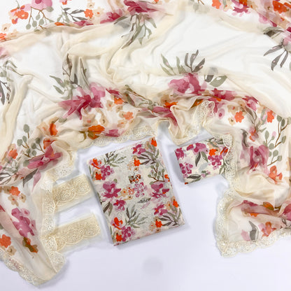 Crimson Embroiderd & Digital Printed Lawn 3PC