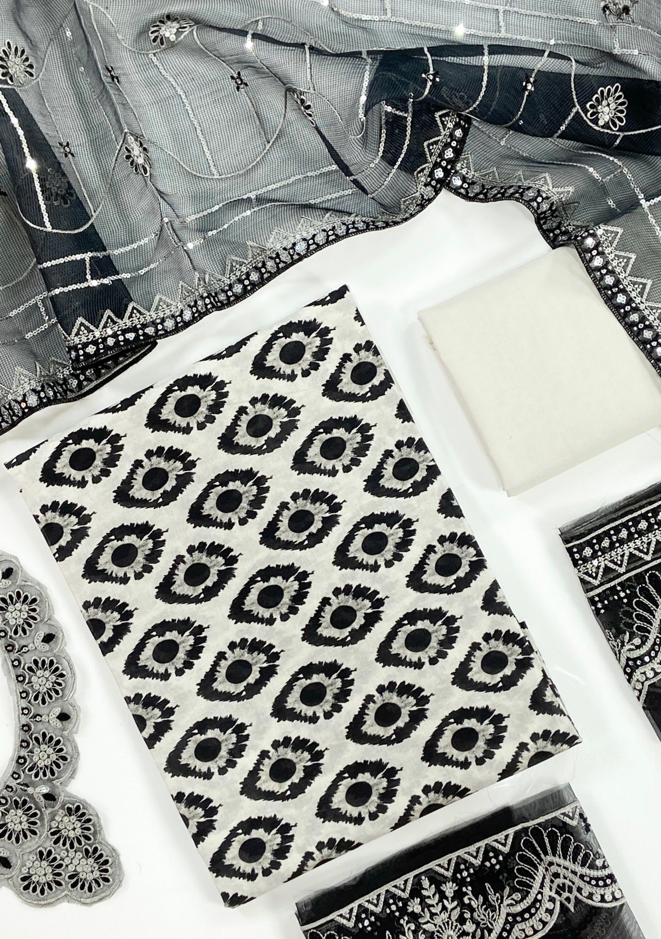 Marvel By Anaya Noor Digital Printed Lawn With Emb Patches-3PC
