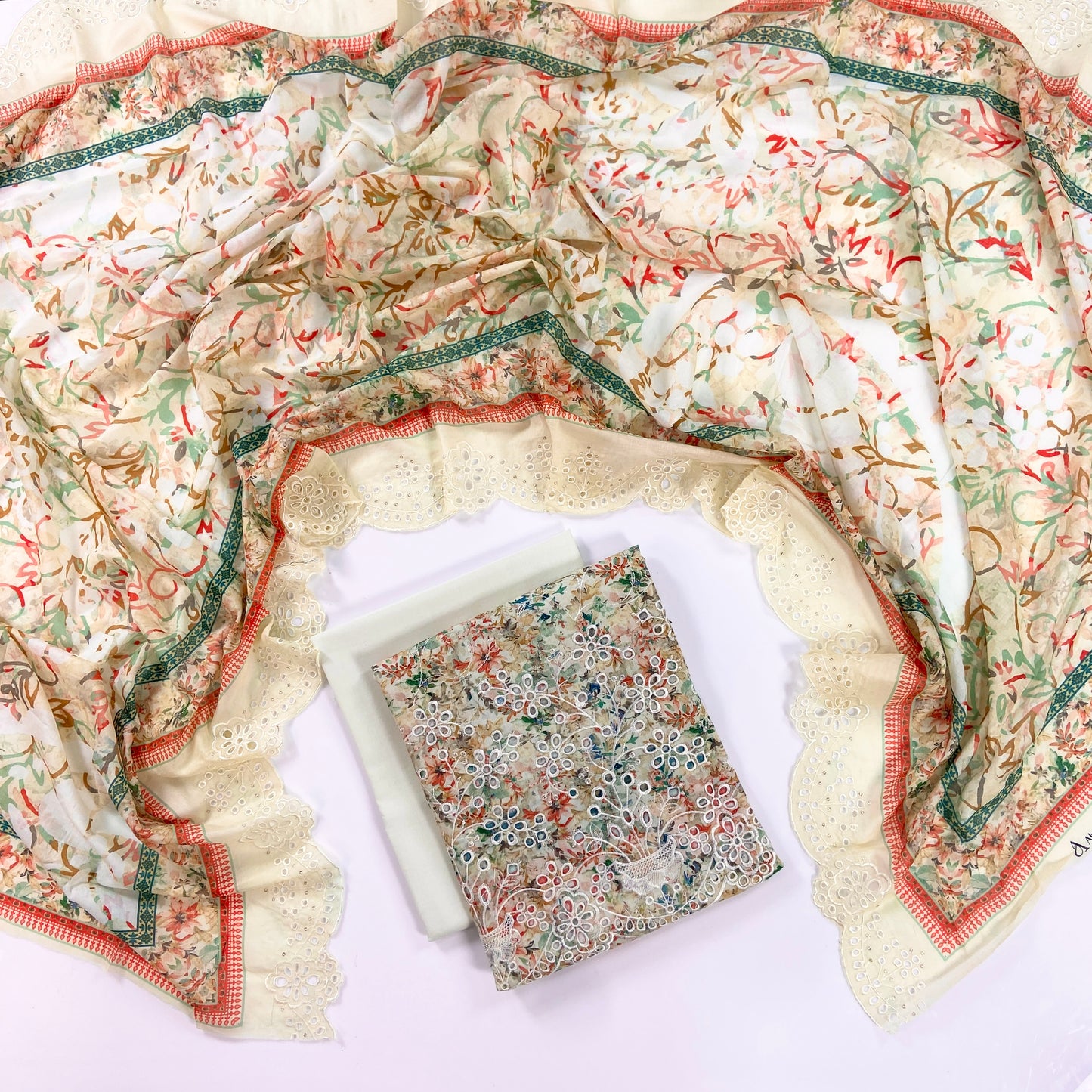 Almeerah By Anaya Noor Digital and Emb Lawn Booring Daman 3PC