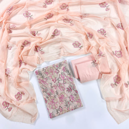 Bareeze Plain Emb Lawn With Slub Voile Dupatta 3PC