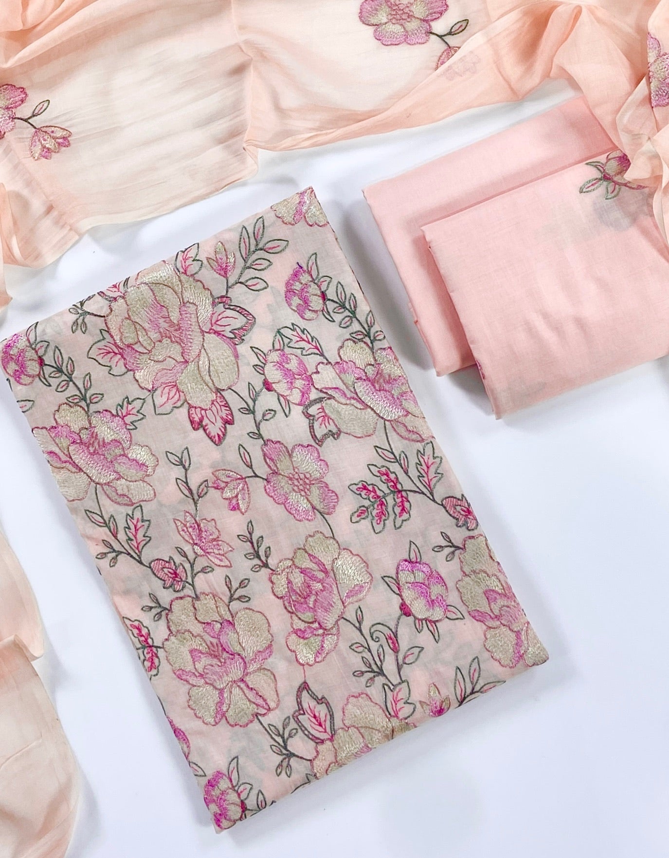 Bareeze Plain Emb Lawn With Slub Voile Dupatta 3PC