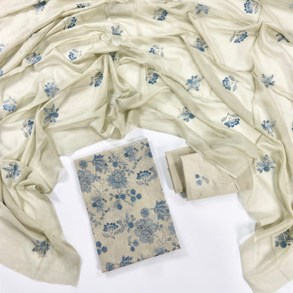Bareeze Plain Emb Lawn With Slub Voile Dupatta 3PC