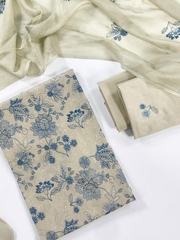 Bareeze Plain Emb Lawn With Slub Voile Dupatta 3PC
