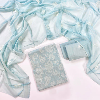 Bareeze Plain Emb Lawn With Slub Voile Dupatta 3PC