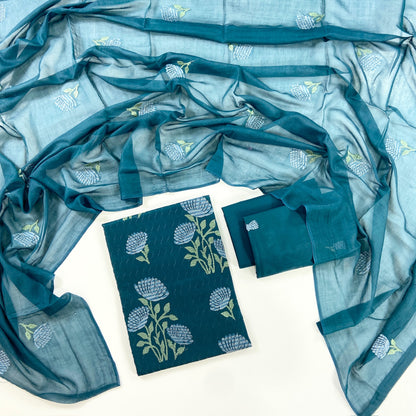 Bareeze Plain Emb Lawn With Slub Voile Dupatta 3PC